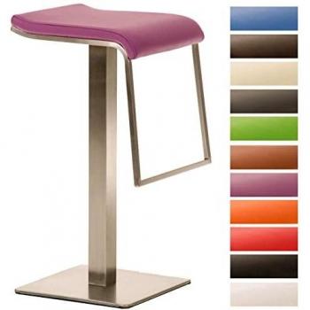 Edelstahlgestell Barhocker Lameng, kunststofflackerte Lila‑Farbe