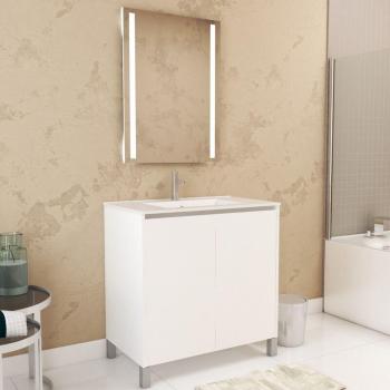Lavabo & Specchio Laccato Bianco 80x60 – Xenos