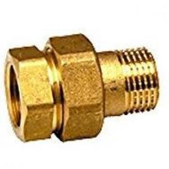 Raccord union laiton nickelé M 3/8 F 3/8