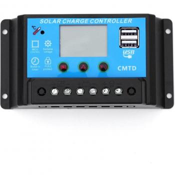 10 A Solar-Regler PWM, LCD, 24 V/12 V – Auto‑Ladung für Solarkollektoren