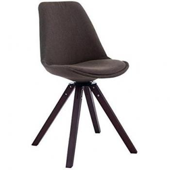 Chaise pivotante en tissu gris foncé avec piètement bois noyer – TROYES Square