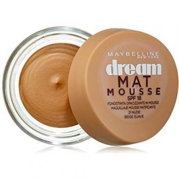 Maybelline New York Dream Mat Mousse Fondotinta Opacizzante in Mousse, 21 Nude