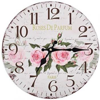 VidaXL's Vintage Wall Clock featuring a Flower, 30 cm