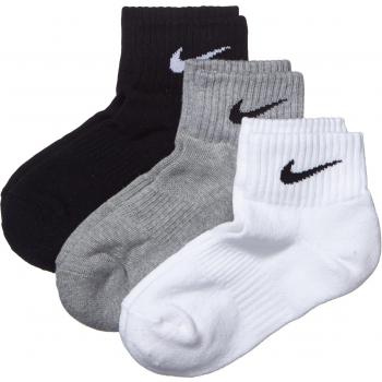 Calcetines Nike 3PPK Cushion Quarter Unisex 3 Unidades Gris/Negro/Blanco Talla M