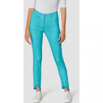 Elegante Fransensaum-Jeans in Karibikblau