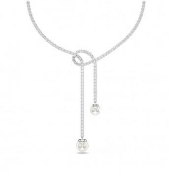 Swarovski Matrix Y-Unisex – Weiße Kristallperlen, Rundschliff, Rhodiniert, OS