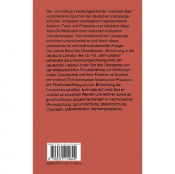 Einführung in die deutsche Literatur des 12.-16. Jahrhunderts, Bd.2, Patriziat und Landesherrschaft 13.-15. Jahrhundert