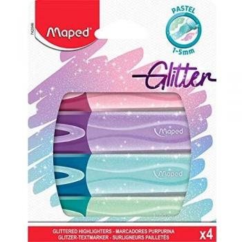 4 SURLIGNEURS GLITTER PASTEL