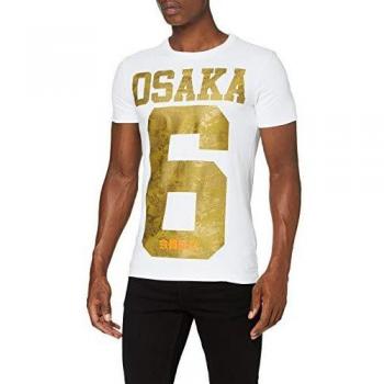 Superdry Camiseta Icon Osaka Camo, Blanco (Optic 01c), M para Hombre