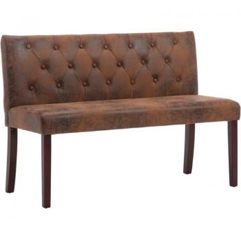 Banqueta de Ante Marrón 120 cm