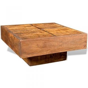 Mesa de centro cuadrada de madera de mango marrón vidaXL