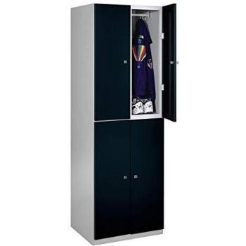 Armoire pour vestiaires 4 casiers 1800 x 600 x 500 mm noir profond