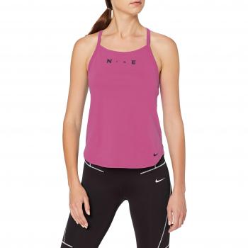 Nike Damen W NK TR SRF SPT ELSTKA Fitness Shirt Fuchsien/Schwarz XL