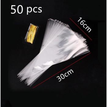 50 pcs clear cone candy bags