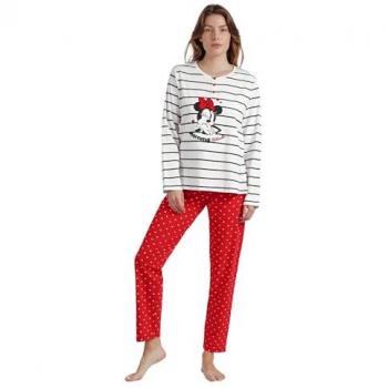 Pijama de mujer Disney de punto manga larga color blanco