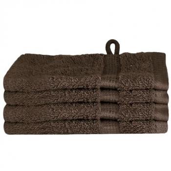 Gants de Toilette 4pcs Coton Marron – marque SOLUND, disponible chez vidaXL