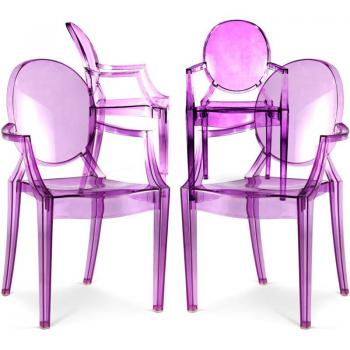 Chaises de Salle à Manger Louis XIV Transparent Violet