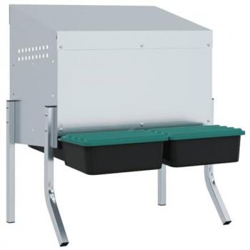 Dual-Section Chicken Nesting Box – VidaXL, Steel Legs, Galvanised