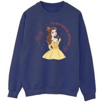 Disney Men's Beauty And The Beast I'd Rather Be Reading Cotton Sweatshirt L black