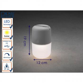 Konstsmide Assisi 7805-302 Solar-Hängelampe grau