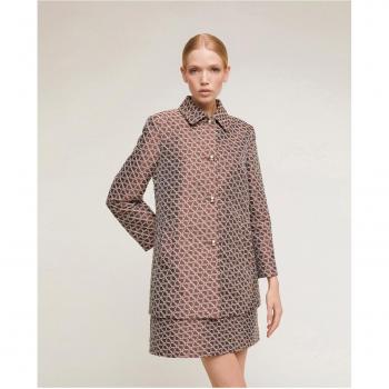 Abrigo jacquard con estampado Double Love