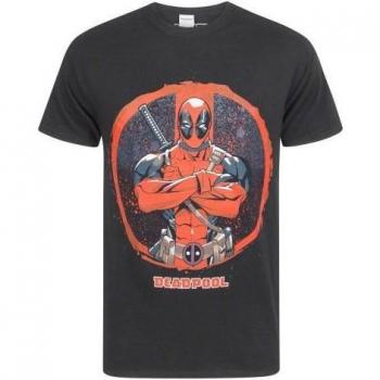 Deadpool Official Men's T-Shirt Arms Crossed XL Black
