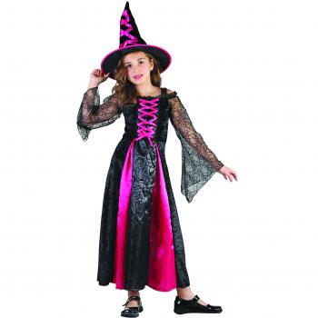Costume Sorcière Fille avec Détails Dentelés Jadeo Halloween