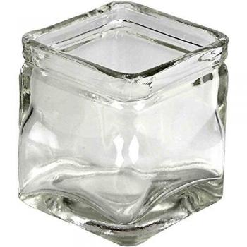 Set of 12 Square Candle Holders, 8 cm Height, 7.5x7.5 cm