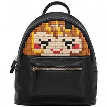 Rucksack Upixel Face Off – Schwarze Pixel‑Kunst DIY