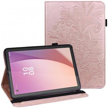 Carcasa Elegante de Cuero PU con Soporte y Billetera en Oro Rosa – Lenovo Tab M9