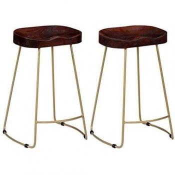 Gavin Bar Stools, 2 pcs, Solid Mango Wood