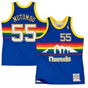 Original Team Colors Mitchell & Ness Jersey Nba Denver Nuggets Dikembe Mutombo #55