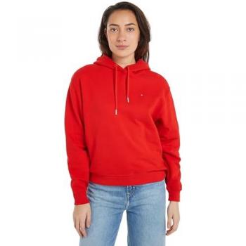 Felpa Donna Tommy Hilfiger Flag WW0WW41245 Rosso Relaxed Fit