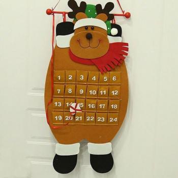 24-Day Countdown Christmas Wall Hanging Decoration