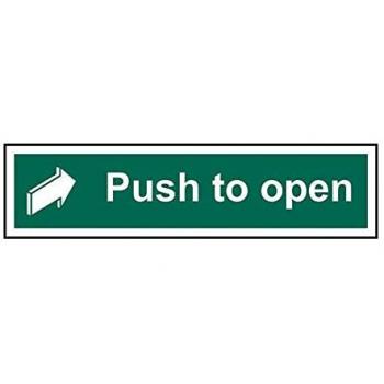 Industrial Push‑Open Stick‑On Sign – 300 mm × 75 mm