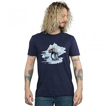 T-shirt uomo Star Wars con renna AT-AT blu