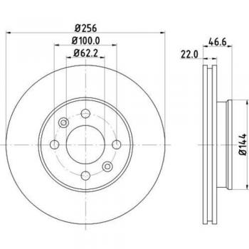 HELLA PAGID 8DD 355 119-011 Vorderachse Bremsscheiben Set
