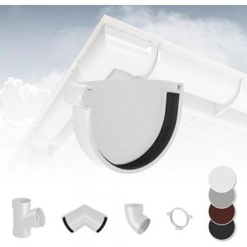 RainWay 90mm in PVC Bianco Tappo di grondaia a sinistra