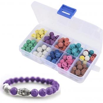 Set de cuentas lava, roca y colores 180 piezas para pulseras