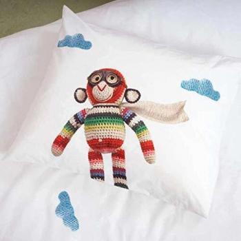 Snurk Children's Airplane and Monkey Theme Bedding Set