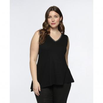 Top Mujer Asimétrico Ribete Lúrex
