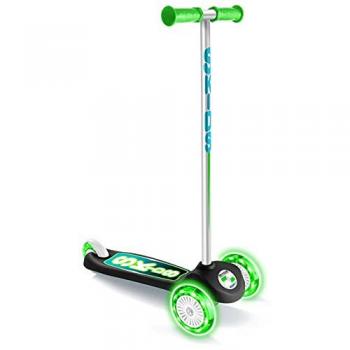 STAMP Monopattino 3 Ruote con Skids Control e Ruote Luminose, Modello JS123045L, Colori Verde-Blu-Bianco-Nero