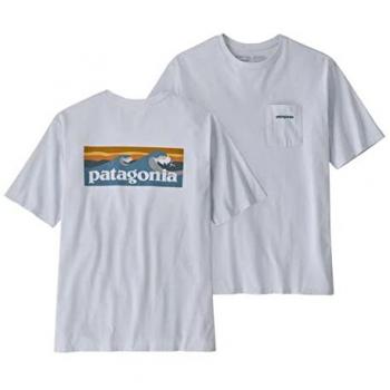 Patagonia Boardshort Logo Pocket Verantwortungsbewusst-Tee T-Shirt Herren Größe S Farbe grau