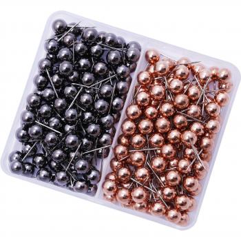 200PCS 6MM Push Pins with Gold Round Head