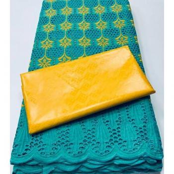 Guinea Bazin Riche Lace Fabric for Women's Clothing 2.5+2.5 Yards/Set YA374