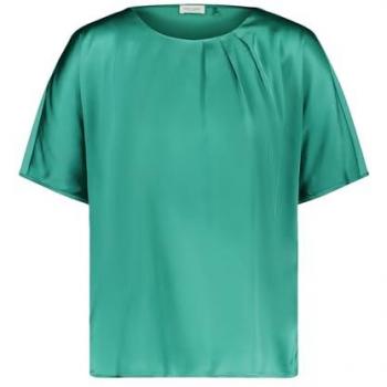 GERRY WEBER Blusenshirt mit fließendem Stoff und Material-Patch