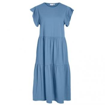 VILA Damen Midikleid Kurzarm XL