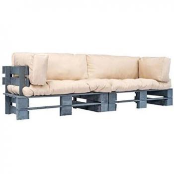 VidaXL Divano da esterno a 2 posti con cuscini color sabbia in legno di pino
