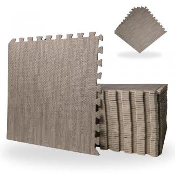 Grey Wood Effect Foam Floor Protective Tiles Mats 60x60cm Sets