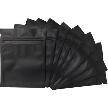 100 Pack Matte Black Mylar Bags